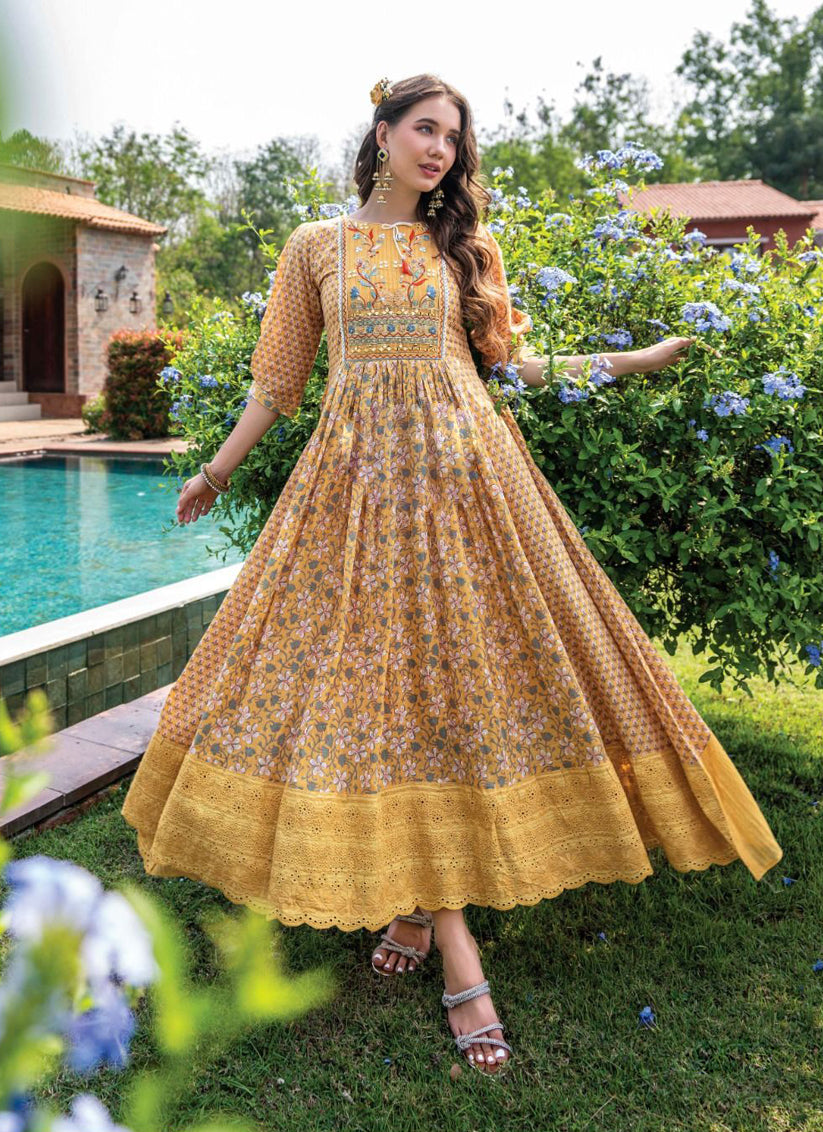 Buy online Floral Printed Frock-style Kurti from Kurta Kurtis for Women by  Arya Fashion for ₹499 at 0% off | 2024 Limeroad.com